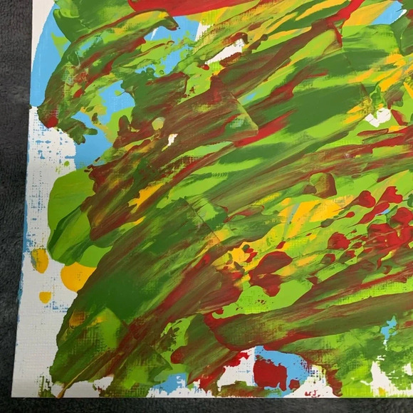 9”x12” Original Artwork! Blue, red, yellow, green - Picture 6 of 8